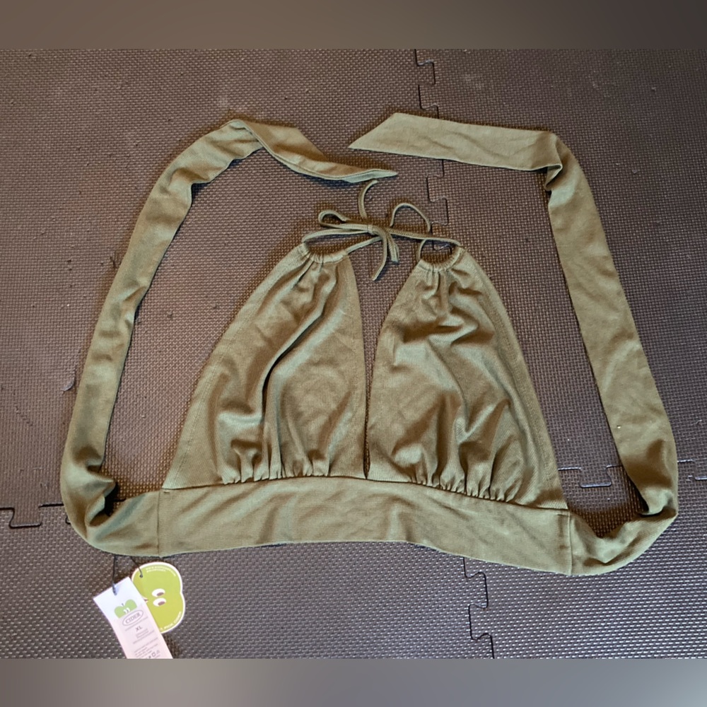 Cider - Recycled Fabric Halter dark green - size XL - new with tags